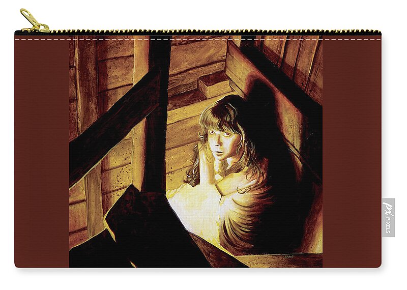 Gothic Zip Pouch featuring the painting Christyne by Sv Bell