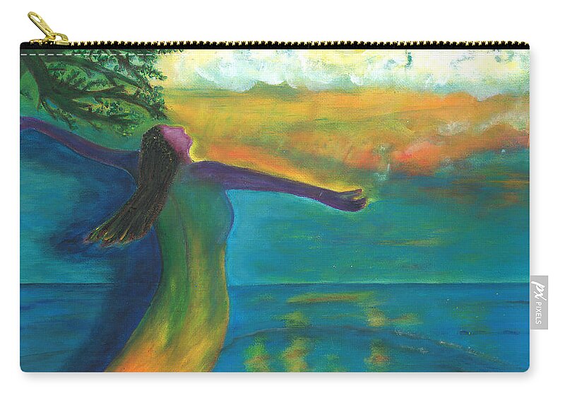 Awakening Carry-all Pouch featuring the painting Chronicles of an Awakening Soul by Esoteric Gardens KN