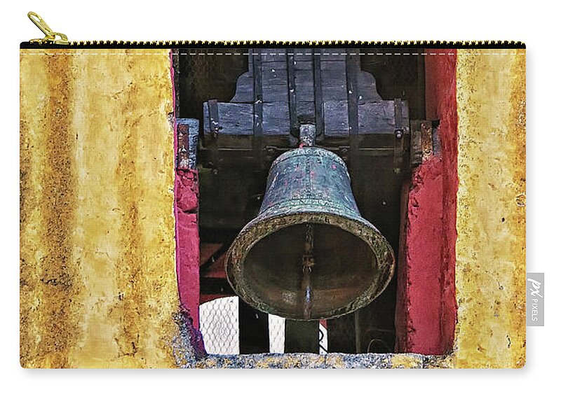 Church Bell Zip Pouch featuring the photograph Church bell by Tatiana Travelways