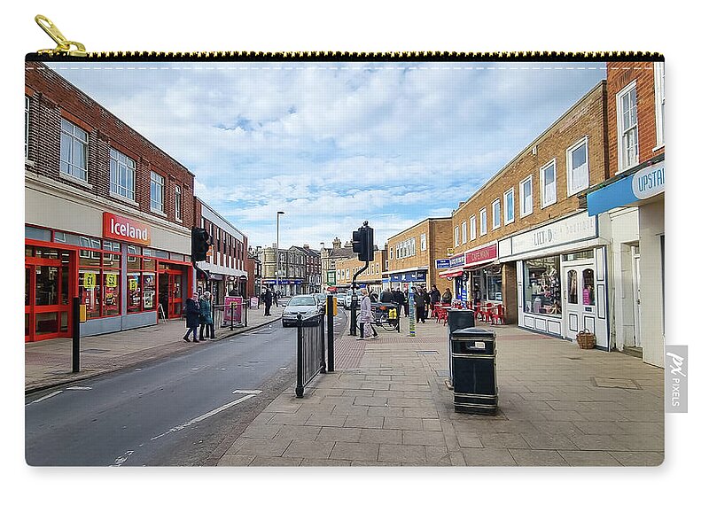 Cromer Zip Pouch featuring the photograph Church Street Cromer Looking West by Gordon James