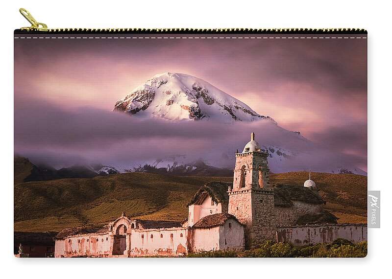 Tomarapi Zip Pouch featuring the photograph Church Tomarapi by Peter Boehringer