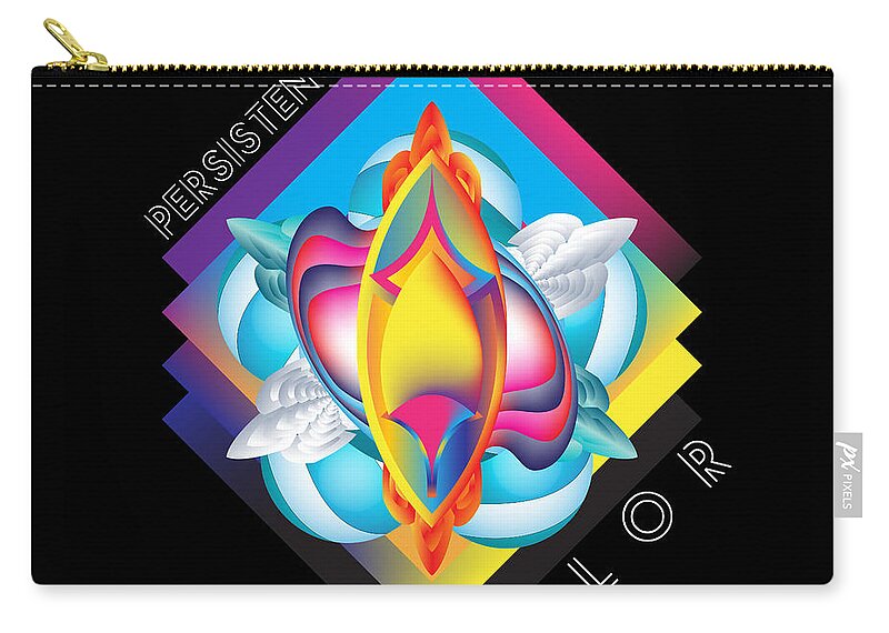 Abstract Graphic Zip Pouch featuring the digital art Circumplexical No 4095 by Alan Bennington
