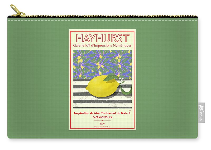 Poster Zip Pouch featuring the digital art Citron by Steve Hayhurst