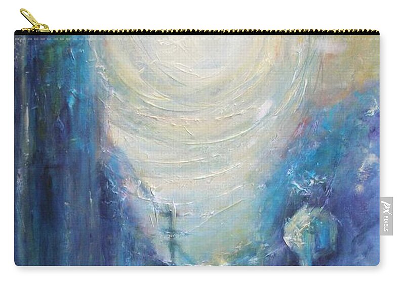 Abstract Cityscape San Francisco Zip Pouch featuring the painting Cityscape by Valerie Greene