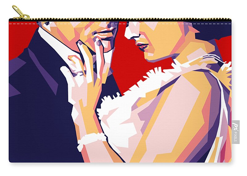 Clark Gable Zip Pouch featuring the digital art Clark Gable and Joan Crawford by Movie World Posters