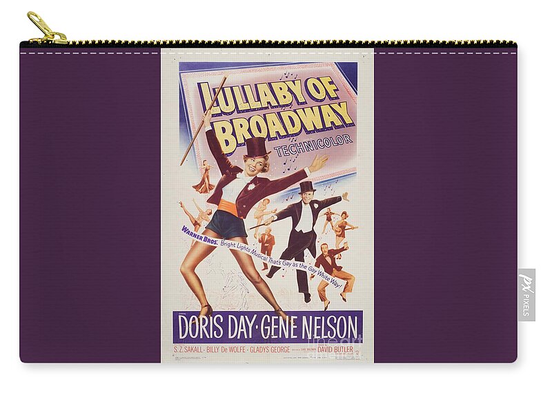 Lullaby Zip Pouch featuring the painting Classic Movie Poster - Lullaby of Broadway by Esoterica Art Agency