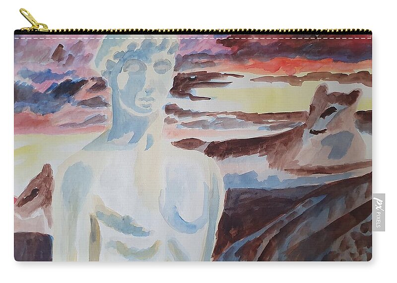 Masterpiece Paintings Zip Pouch featuring the painting Classical Sunset by Enrico Garff