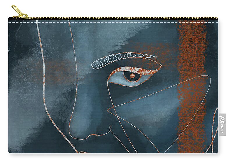 Claudia Zip Pouch featuring the drawing Claudia Cardinale minimalist portrait c1 by Movie World Posters