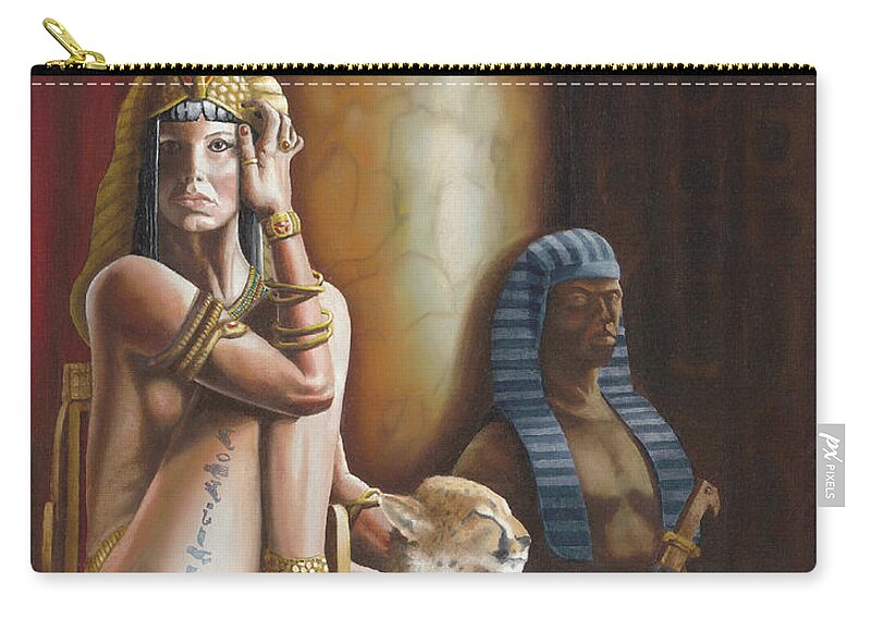 Cleopatra Zip Pouch featuring the painting Princess of the Nile by Ken Kvamme