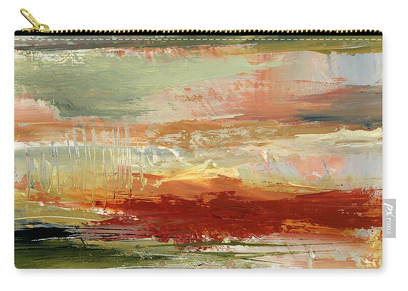 Abstract Art Zip Pouch featuring the painting Cliff Hanging #2 by Jane Davies
