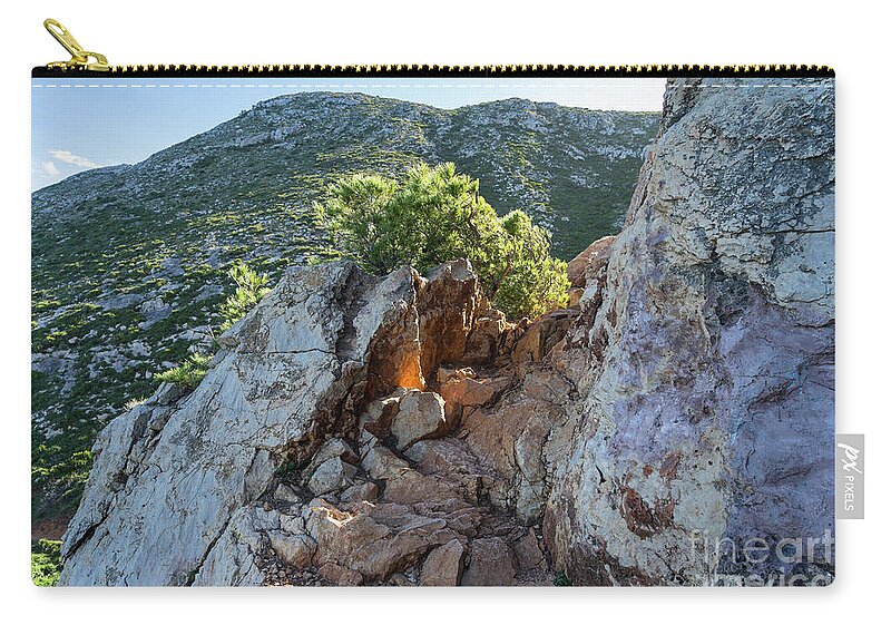 Mediterranean Coast Carry-all Pouch featuring the photograph Cliffs of the mediterranean coast by Adriana Mueller