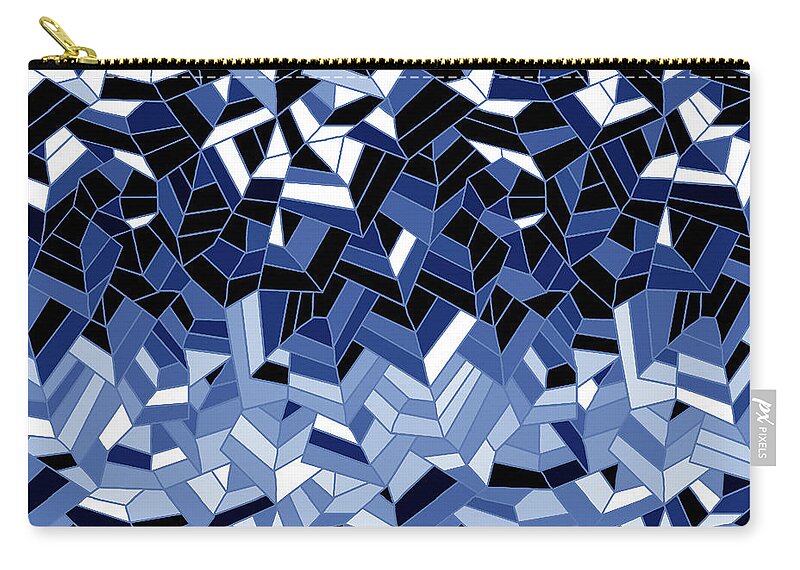 Climate Change Zip Pouch featuring the digital art Climate Change - Navy Ivory by Vagabond Folk Art - Virginia Vivier