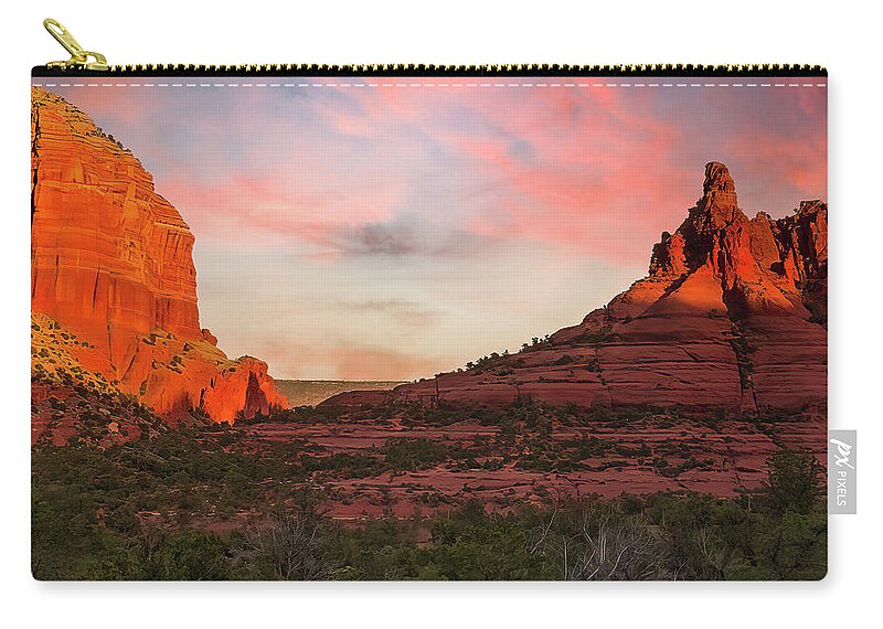  Zip Pouch featuring the photograph Climbing Bell Rock by Al Judge
