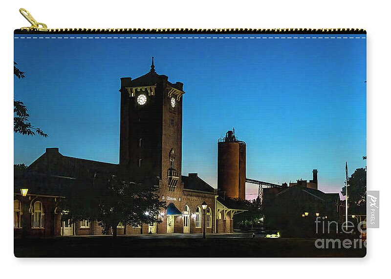 Depot Zip Pouch featuring the photograph Clinchfield Railroad Station silhouette by Shelia Hunt