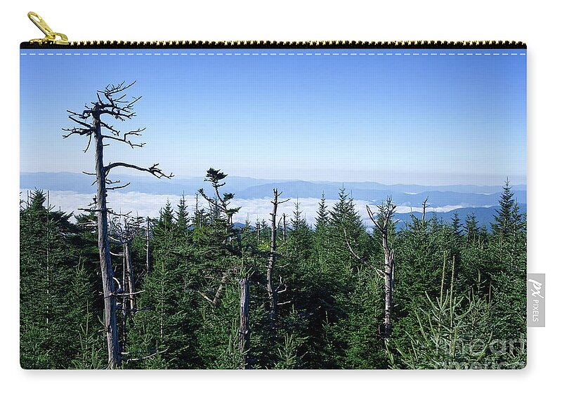 Clingmans Dome Zip Pouch featuring the photograph Clingmans Dome 16 by Phil Perkins