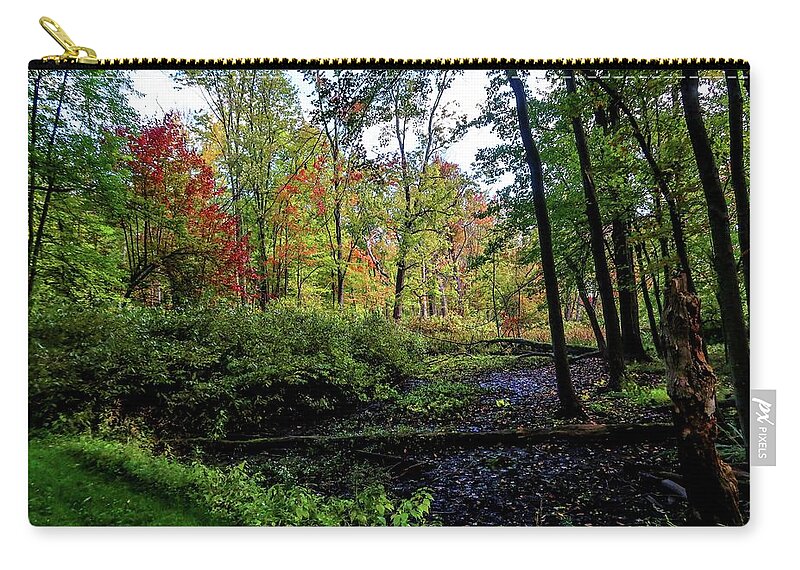 Fall Zip Pouch featuring the photograph Clinton River Colors IMG_3188 by Michael Thomas