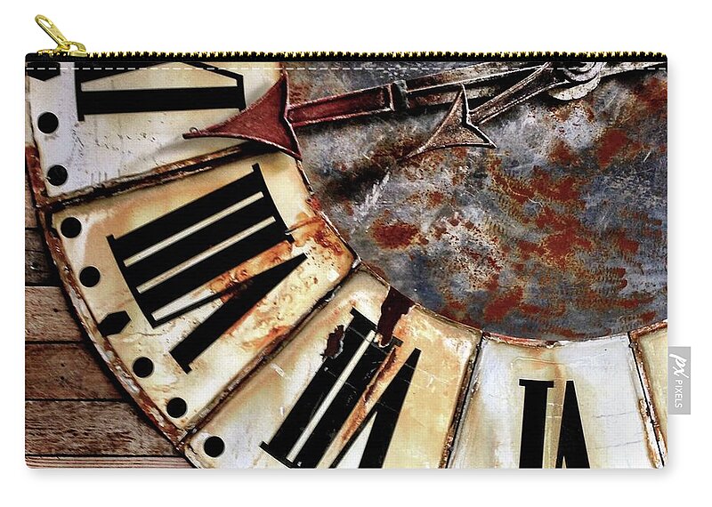  Zip Pouch featuring the photograph Clock by Julie Gebhardt