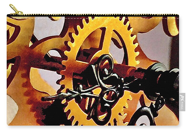 Clock Carry-all Pouch featuring the photograph Clockworks I by Kerry Obrist