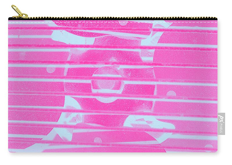 Fan Zip Pouch featuring the photograph Close up of Old Fan Gray and Pink Gradient by Ali Baucom