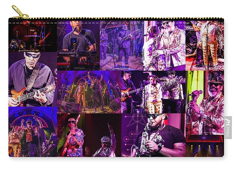  Zip Pouch featuring the photograph Funk Allstars 5 Points Music Sanctuary Print by Tony Camm