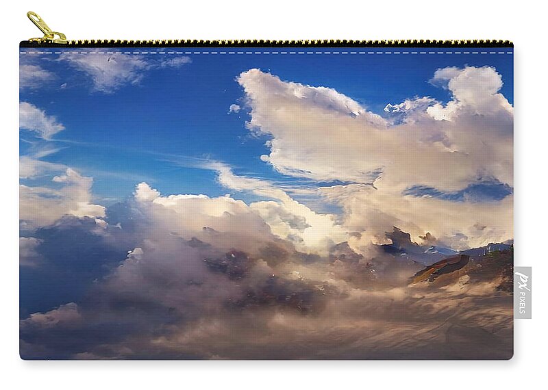 Clouds Zip Pouch featuring the digital art Cloud Scapes - 6 by Robert Bissett