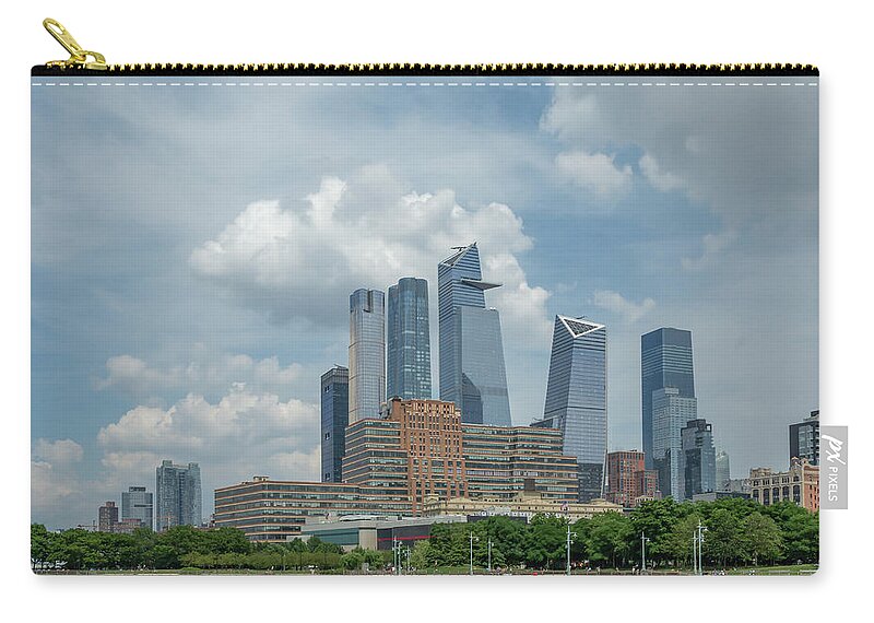 Hudson River Park Zip Pouch featuring the photograph Clouds Over Hudson Yards by Cate Franklyn