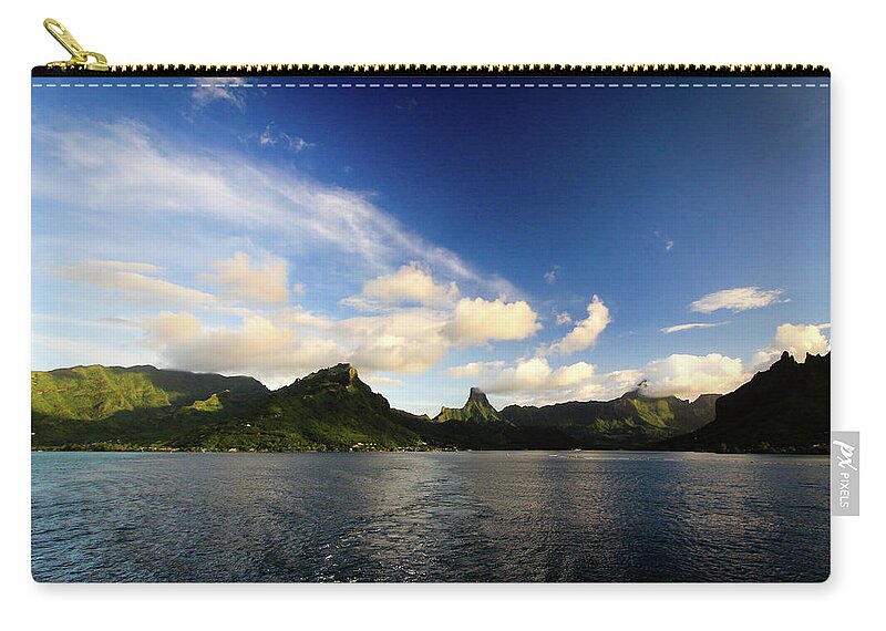 Cloud Zip Pouch featuring the photograph Clouds over Moorea by Craig A Walker