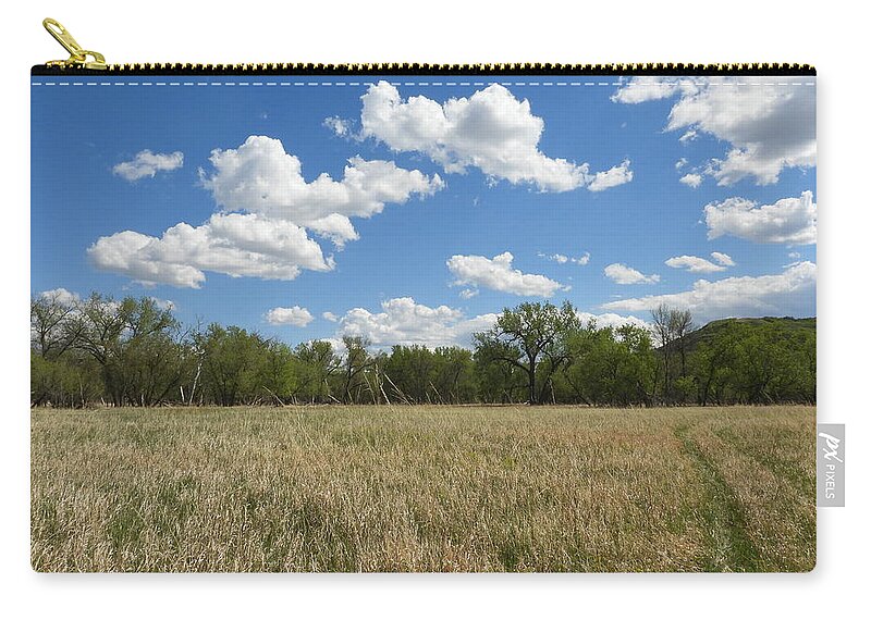 Meadow Zip Pouch featuring the photograph Clouds Over The Meadow by Amanda R Wright