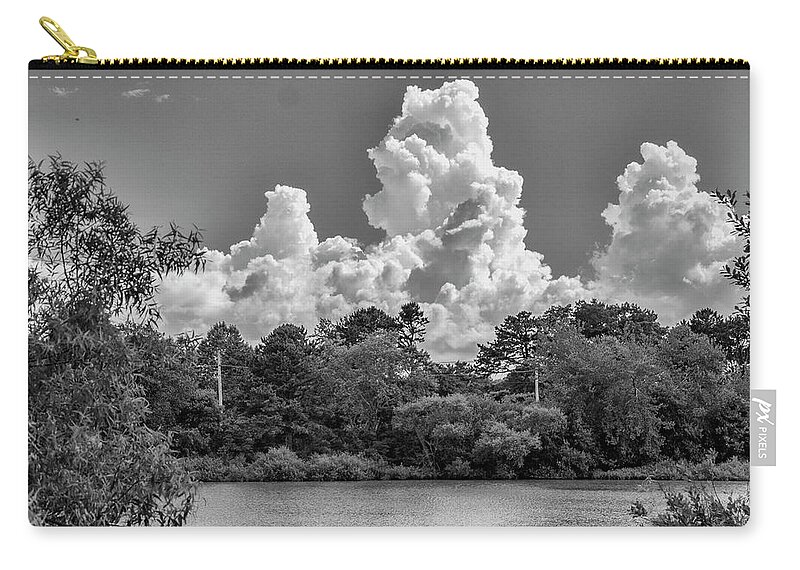 Black Carry-all Pouch featuring the photograph Clouds Over The Pond by Cathy Kovarik