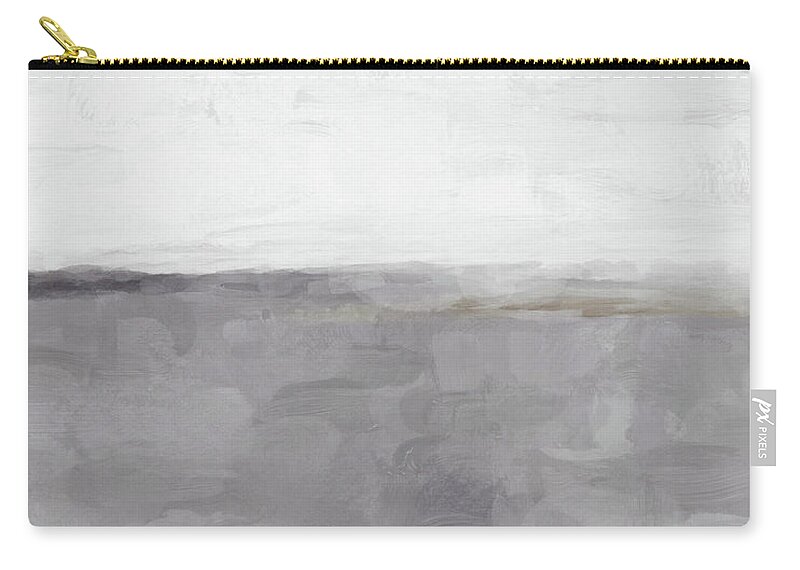 Grey Zip Pouch featuring the painting Cloudy Horizon II by Rachel Elise