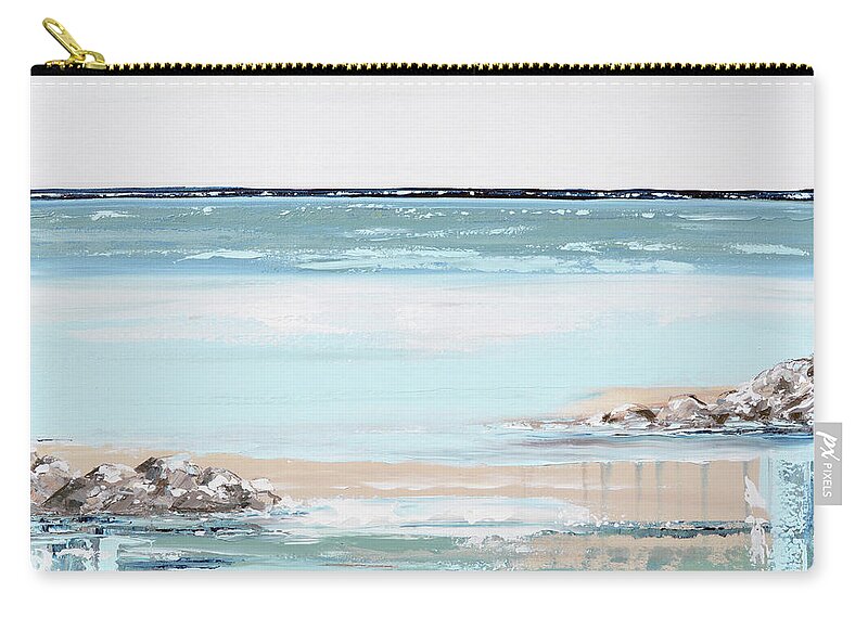Abstract Zip Pouch featuring the painting Coastal Air by Christine Bell