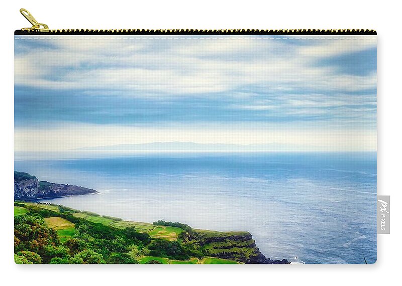 Panoramic Zip Pouch featuring the photograph Coastal Green Meadows I by Marco Sales