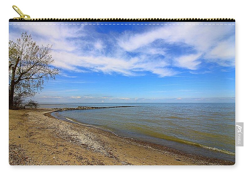 Lake Erie Zip Pouch featuring the photograph Coastal Ohio Series 2 by Mary Walchuck