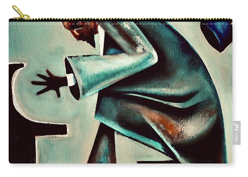 Thelonious Monk Carry-all Pouch featuring the painting Coat and Hats / Thelonious Monk by Martel Chapman