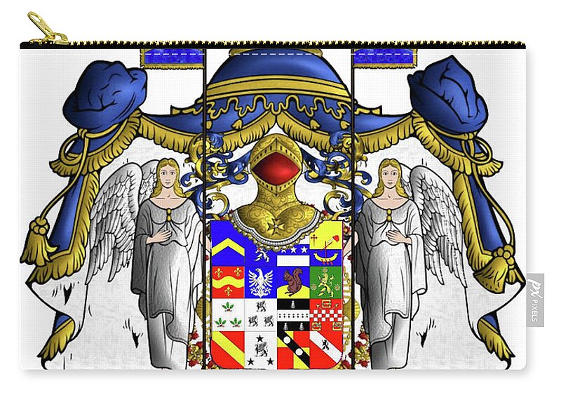 Coat Of Arms Carry-all Pouch featuring the drawing Coat of Arms by Troy Caperton