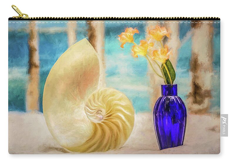 Sea Shells Nautilus Zip Pouch featuring the photograph Cobalt Blue Oasis by Kevin Lane