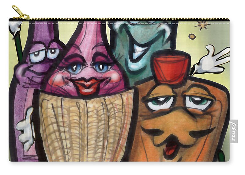 Cocktail Zip Pouch featuring the digital art Cocktails by Kevin Middleton