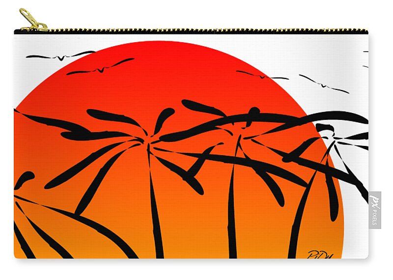 Coconut Zip Pouch featuring the digital art Coconut Palm by Piotr Dulski