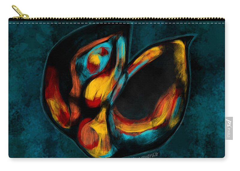 Cocoon Duo Carry-all Pouch featuring the digital art Cocoon duo by Ljev Rjadcenko