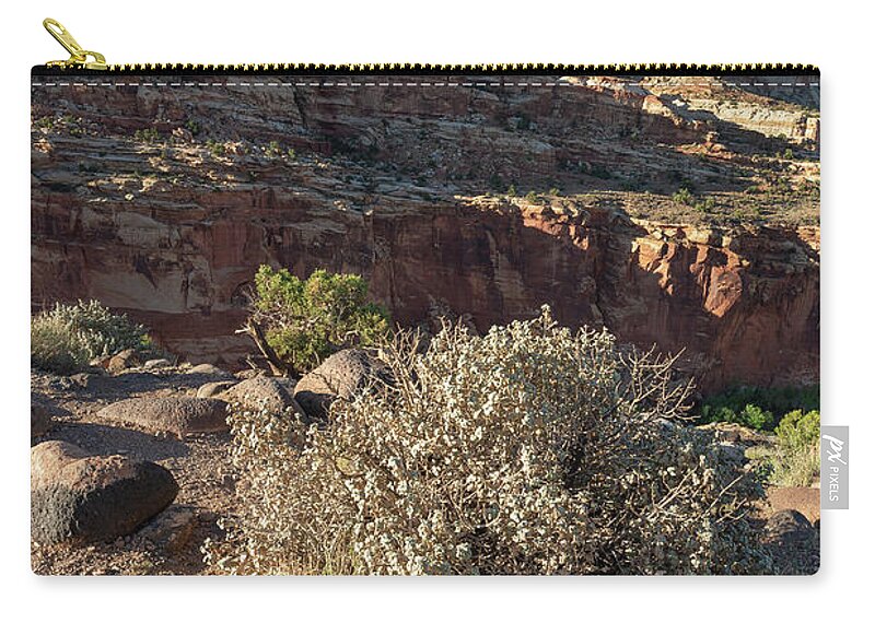 Utah Zip Pouch featuring the photograph Cohab Canyon Overlook Vertical by Aaron Spong