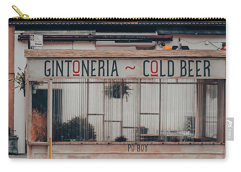 Street Scene Zip Pouch featuring the photograph Cold Beer by Steve Stanger