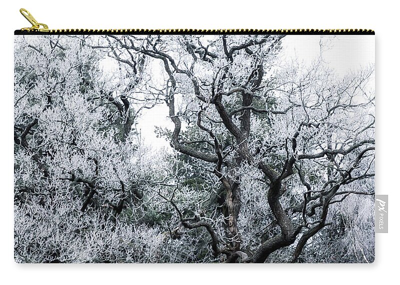 Winter Zip Pouch featuring the photograph Cold Winter Tree v2 by Nicklas Gustafsson