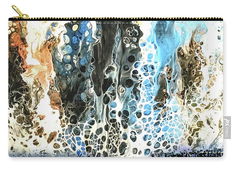 Explosion Zip Pouch featuring the mixed media Color Explosian by Anna Adams