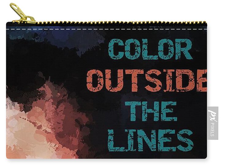 Color Zip Pouch featuring the painting Color Outside The Lines by Gail Marten
