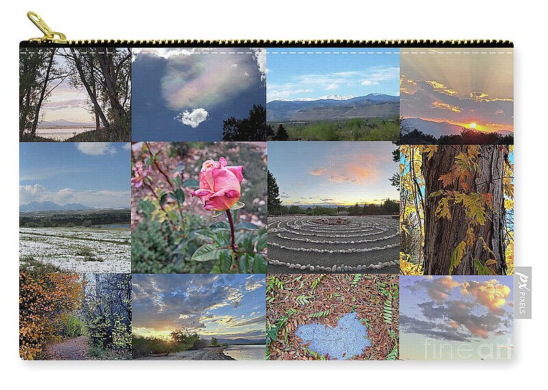 Arvada Zip Pouch featuring the digital art Mars Tour Colorado Collage by Mars Besso