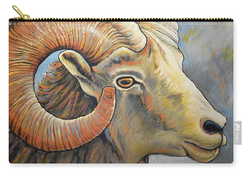 Sheep Zip Pouch featuring the painting Colorado Majesty by Amy Giacomelli
