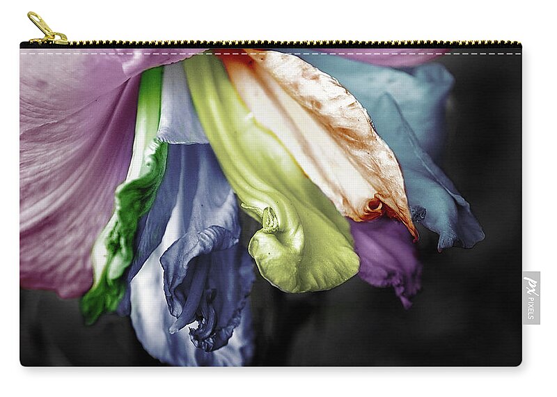 Lily Zip Pouch featuring the photograph Colored LIly 1 by M Kathleen Warren