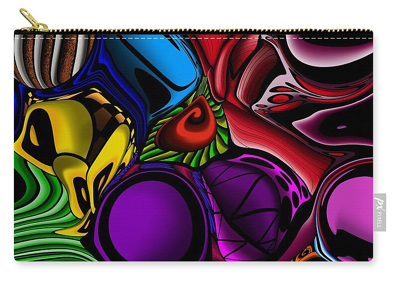 Abstract Zip Pouch featuring the digital art Colorful, abstract pattern with bright colors by Patricia Piotrak