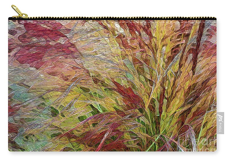 Grass Zip Pouch featuring the photograph Colorful Blades of Grass by Roslyn Wilkins