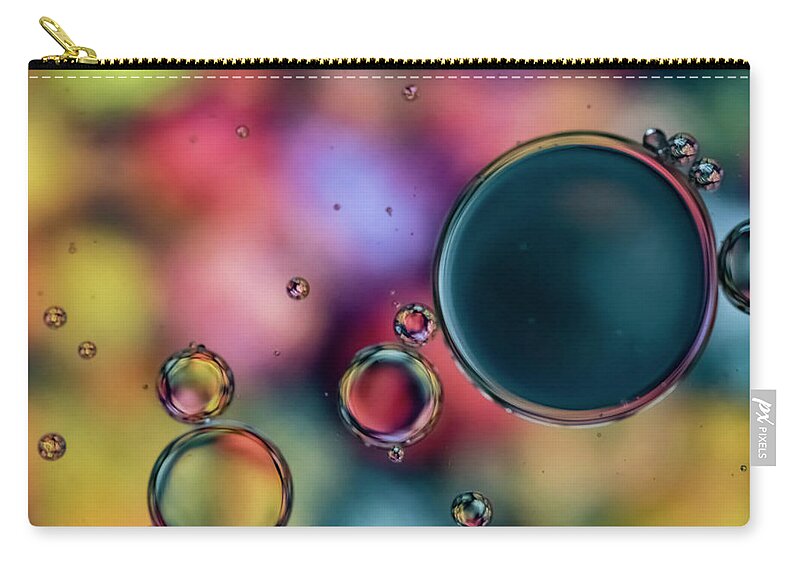 Oil Carry-all Pouch featuring the photograph Colorful Bubbles by Cathy Kovarik